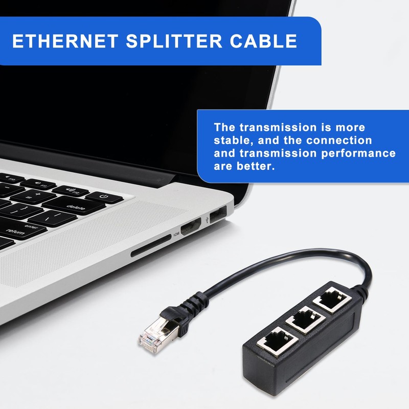 HUAREW RJ45 Ethernet Splitter Cable, Splitter 1 to 3 Port,