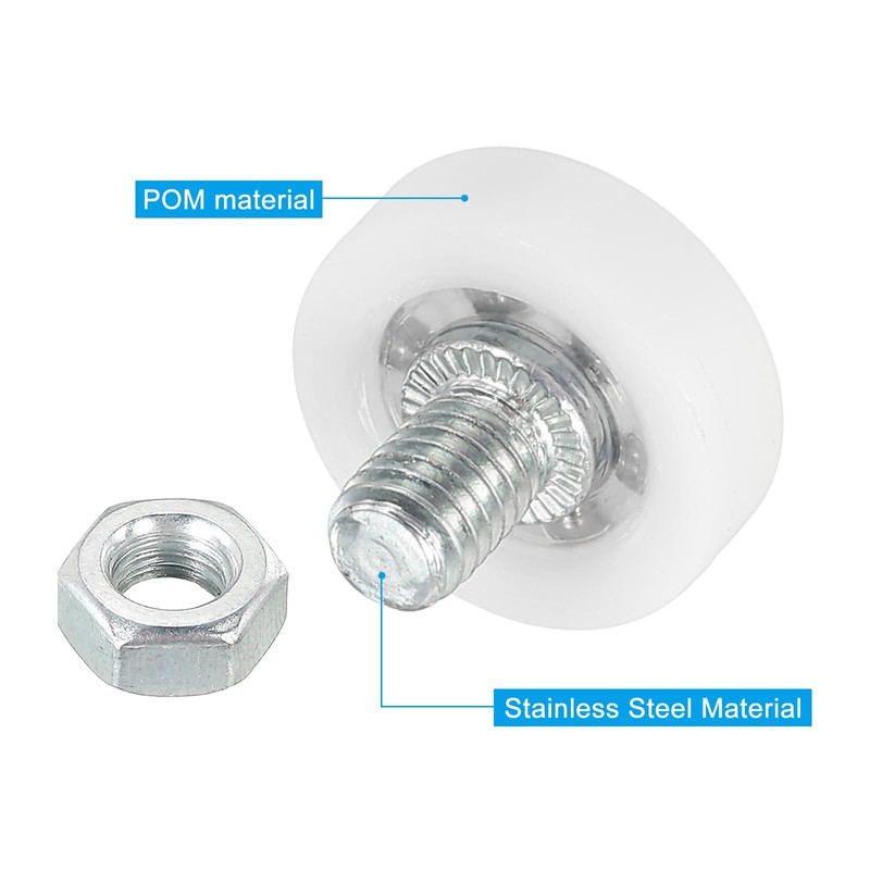 PATIKIL 19mm Drawer Rollers, 8 Pack Plastic Drawer Pulley Replacement