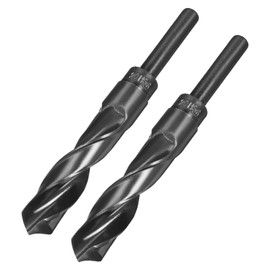 sourcing map 2pcs Reduced Shank Drill Bits 20mm Black Nitride Coated High Speed Steel HSS 9341 with 1/2 Inch Straight Shank, Twist Drill Bit for Stainless Steel Alloy Metal Plastic