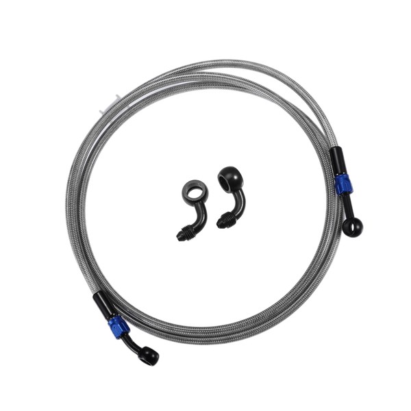 Partuto AN3 Motorcycle Brake Line Oil Hose Pipe 190cm Silver