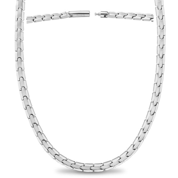 MagnetRX® Titanium Magnetic Necklace - Magnetic Necklace (Silver, 21.5 Inches)