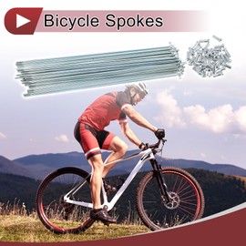 A ABSOPRO 36 Set 13G Bicycle Spokes 231mm Bike Wheel Spokes Galvanized Carbon Steel Silver Tone