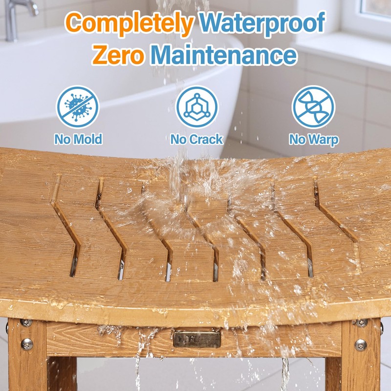 YEFU Shower Chair for Inside Shower: 21" Oversized Non-Slip Waterproof
