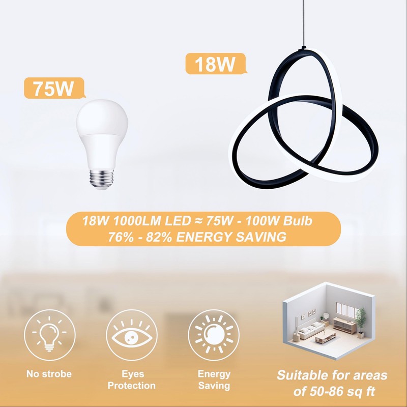 MAYNA Modern Spiral Led Pendant Light, 4000K Natural White Pendant