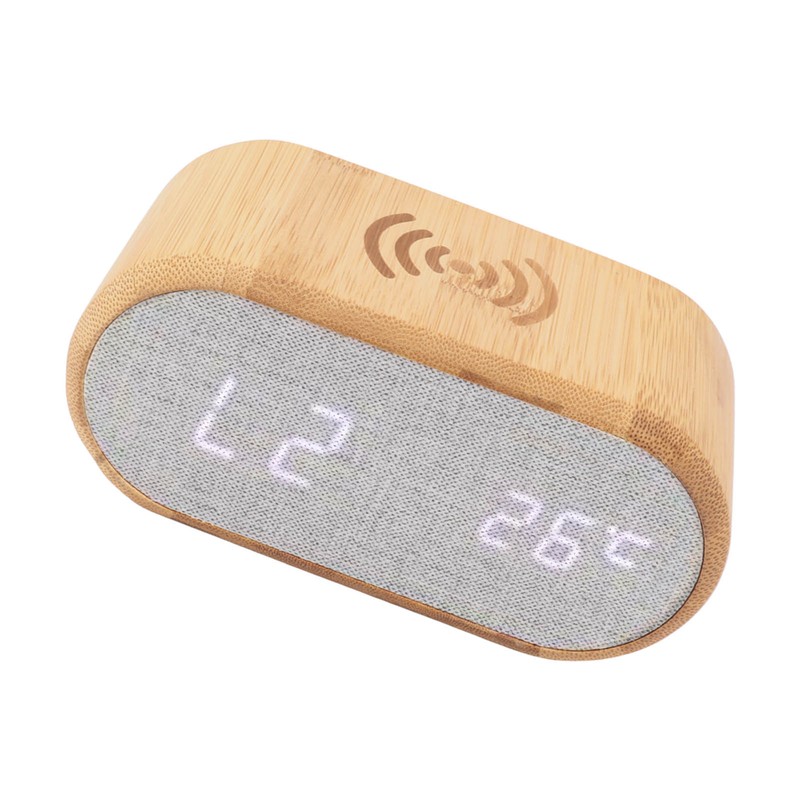 Wooden Alarm Clock USB Wireless Charging Wood LED Digital Display