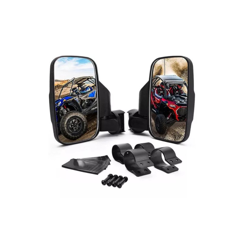TWOM 1.75"~2" Breakaway Side Mirrors Rear View Mirror Set For