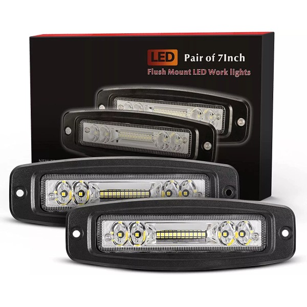 BUNKER INDUST 7" Flush Mount LED Light Pods, 2 Pcs