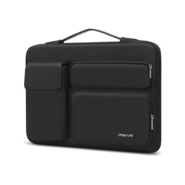 MOSISO 360 Protective Laptop Sleeve Compatible with 17-17.3 inch Dell XPS/HP Pavilion/Ideapad/Acer/Alienware/HP Omen, Side Open Bag with 2 Raised&1 Flapover Pockets, Black