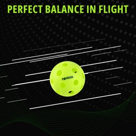 YOTIGER Indoor Pickleball Balls 4-Pack, 26 Holes High Bounce Durable Green Pickle Balls, Perfectly Balanced Pickleball Ball for All Style Paddles & All Skill Levels