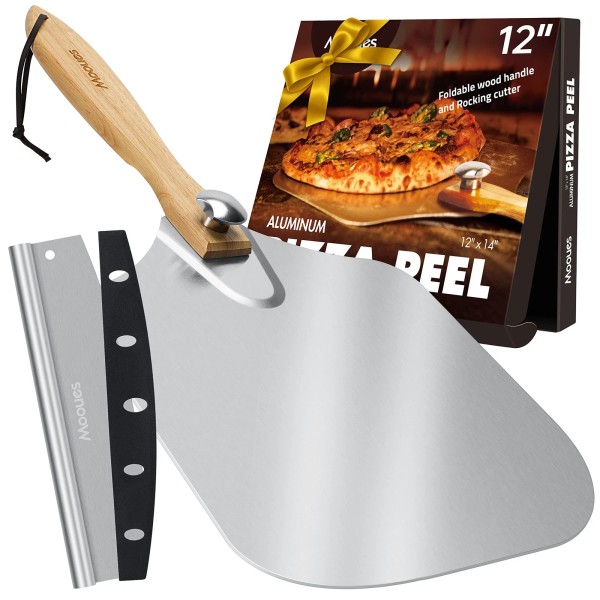 Mooues Pizza Peel Aluminum Pizza Spatula, Mooues 12 inch Metal