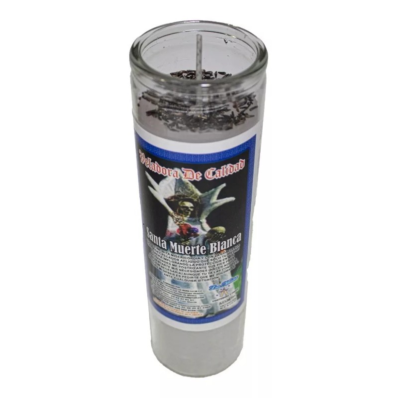 CEB 4 Veladoras Esotéricas Santa Muerte Blanca