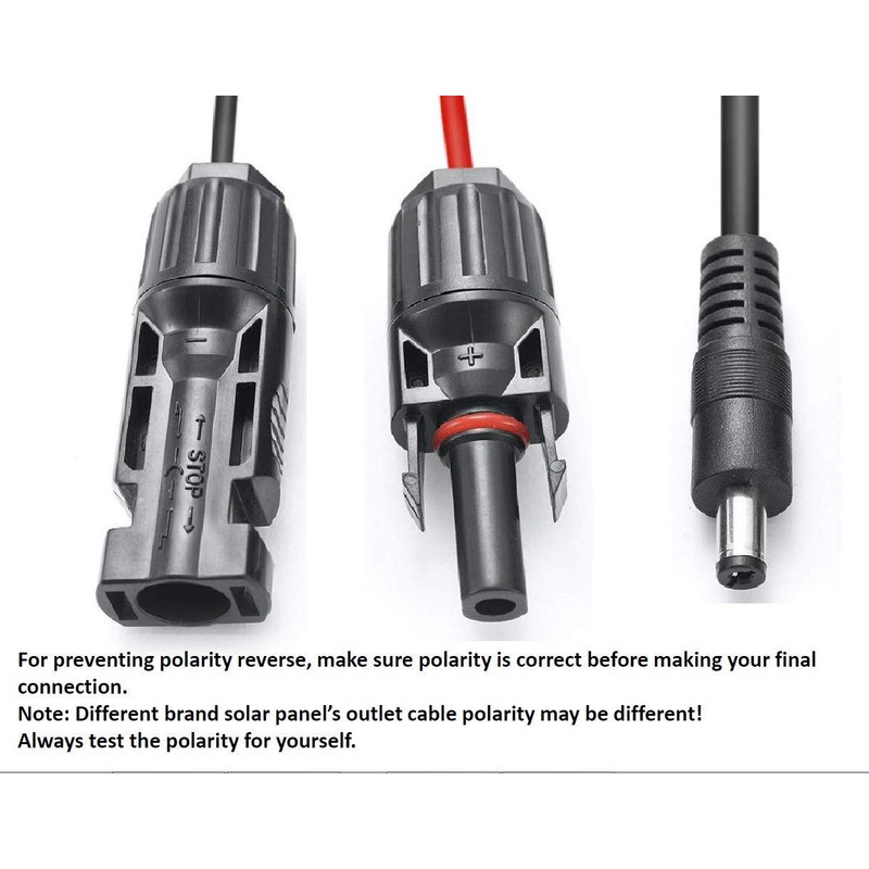 Solar Panel Connectors Work with MC4 to DC Extension Cable