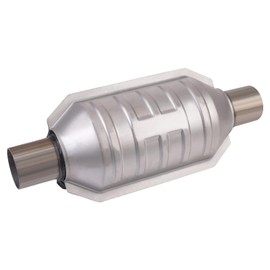 Kinwrdsn Catalytic Converter 2" Inch Inlet/Outlet Universal High Flow Front Catalytic Convertor Direct-Fit with O2 Port & Heat Shield(EPA Compliant)