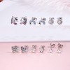 Sanfenly 6 Pairs 925 Sterling Silver Kids Earrings for Girls