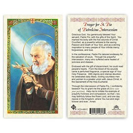 Prayer for St. Pio of Pietrelcina Intercession Laminated Prayer Cards - Pack of 25-