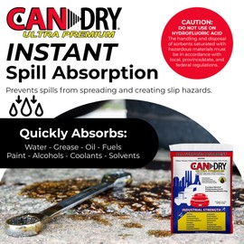 Progressive Planet Can Dry Ultra Premium All Purpose Absorbent Granules, 25lbs - Spill Cleanup & Odor Control - Diatomaceous Earth & Montmorillonite Clay - Home, Garage, Industrial & Automotive Use