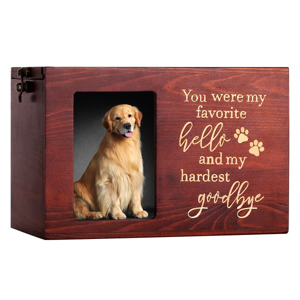 Pet Memorial Urns for Dog or Cat Ashes, Large Wooden