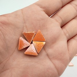 1.1LB Equilateral Triangle Ceramic Mosaic Tiles,800PCS Iridescent Mosaic Tile Pieces for Mosaic Craft Supplies,DIY Mosaic Handmade Home and Outdoor Decor (Rainbow Orange)