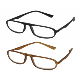 Calabria TR917 Flexie Sport Flex Reading Glasses +1.75 Black/Brown 2 PACK Unisex