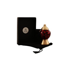 Urns of dignity Small Urns for Human Ashes Adult Male or Female - Holds 0.75 Lbs. Per Mini Urn, 2.75" x 1.75" Mini Cremation Urns, Keepsake Burial Urns with Case & Bags - Chalice (KS1 Red)