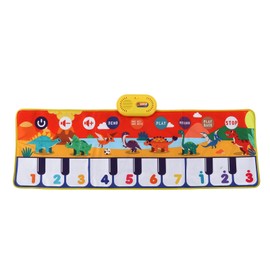 Music Piano Keyboard Dinosaur Picture Adjustable Sounds Music Touch Play Mat for 3 Above Years Old