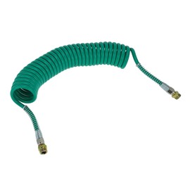 Partuto 30 Circle Air Brake Hose Oil Cooler Coiled Short Tail Line Brake Coil Cable for Trucks Tractors Assembly with M22x1.5 NPT Fitting Green 24.5FT