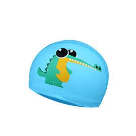 Children's Swimming Cap - Swimming Cap Children Boys for 4-10 Years, Swimming Cap Children, Swimming Cap Children (Light Blue, Crocodile)