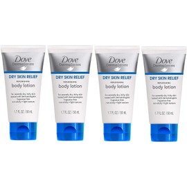 Dove DermaSeries Fragrance Free Body Lotion For Dry Skin Relief 1.7 Pack of 4
