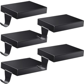 Tcevily 5 Pack Christmas Stocking Holder Bases - Mantel Stocking Hangers Hanging Hooks for Fireplace Stand Hanger Holder Weighted Hangers for Xmas Holiday Decoration (Black, 5)