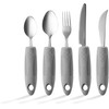 Special Supplies Adaptive Utensils (5-Piece Kitchen Set) Wide, Non-Weighted, Non-Slip