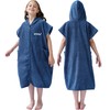 Hiturbo Kids Bath Towel Hoodie: Absorbent Quick Dry Zipper Surf