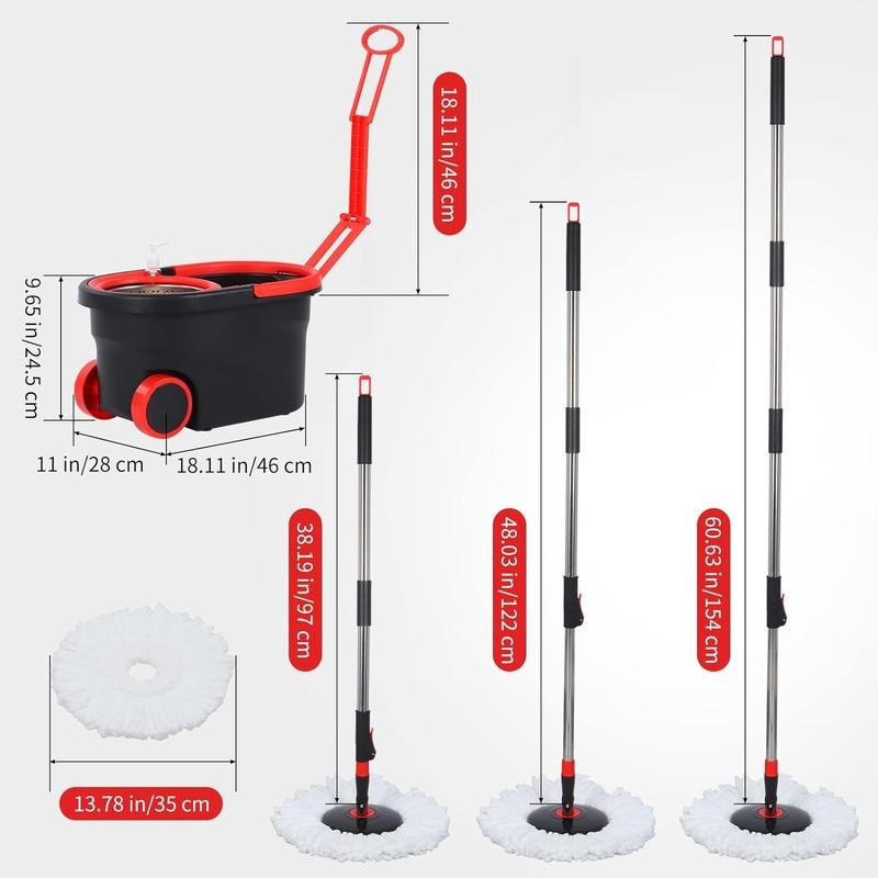 Plus Spin Mop Bucket System, 360° Spin Mop Bucket Set