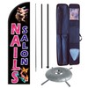 CS&BEAUTY Nails Salon Feather Flag Pole Kit, Business Advertising Flags