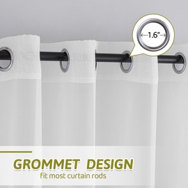 Phating Extra Long Sheer Curtains, Grommet Light Flitering High Ceiling Two Story Sheer Curtains for Living Room(White, 1 Panel, 52"X168")