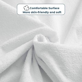 Bedecor Set of 2 Waterproof Cotton Cushion Covers, Breathable, Anti-Dust Mite, Cushion Cover with Zip, White (60 x 60 cm)