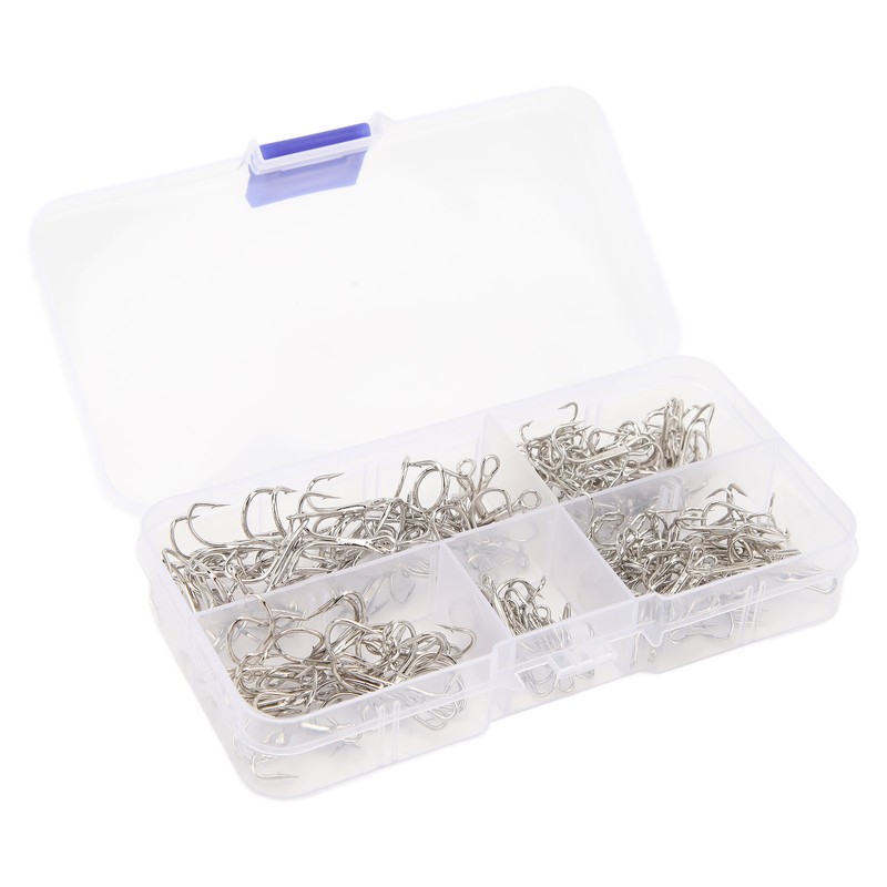 120PCS Treble Fishhooks Set High Carbon Steel High Strength Treble