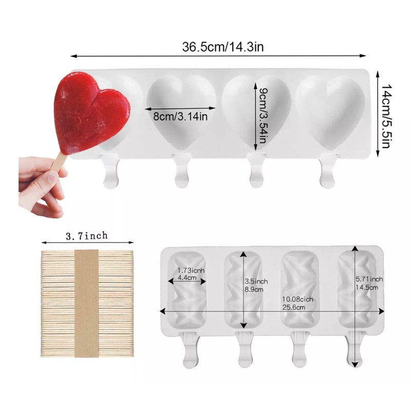 generic 2 Moldes De Helado Moldes Silicona Para Helados Con