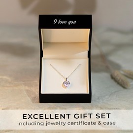 Heart Necklace for Women Sterling Silver 925 | Chain with Heart-Shaped Zirconia Stone Pendant | I Love You Gift Romantic Gifts for Her Girlfriend Ladies Girls Anniversary Birthday Presents Jewellery