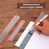 Regla de Metal Acero Inoxidable Graduada 12 Pulgadas 30 Centimetros