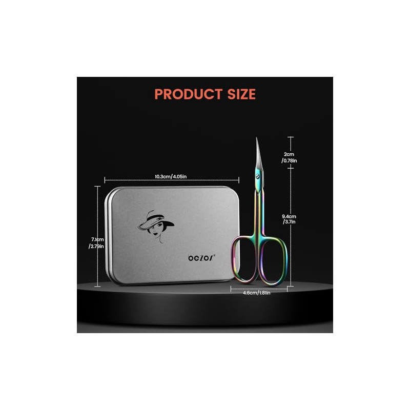 BEZOX- Tijeras para cutículas curvas - Tijeras de precisión para