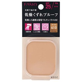 FASIO Powerful Stay Moist Foundation 410, Ochre, Natural Skin Tone with Normal Brightness, 0.4 oz (10 g)