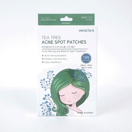 Veraclara Tea Tree Acne Spot Patches - Salicylic Acid Acne Pimple Treatment, Treats, Drains, and Shrinks Blemishes|105 Count(10mmX50, 8mmX55), 1Pack