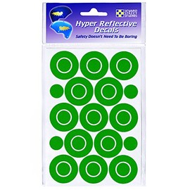 Seward Street Studios Reflective Decals Circles and Dots Set – Dots Safety Sticker Kit – Dot Reflector Stickers (Light Green)