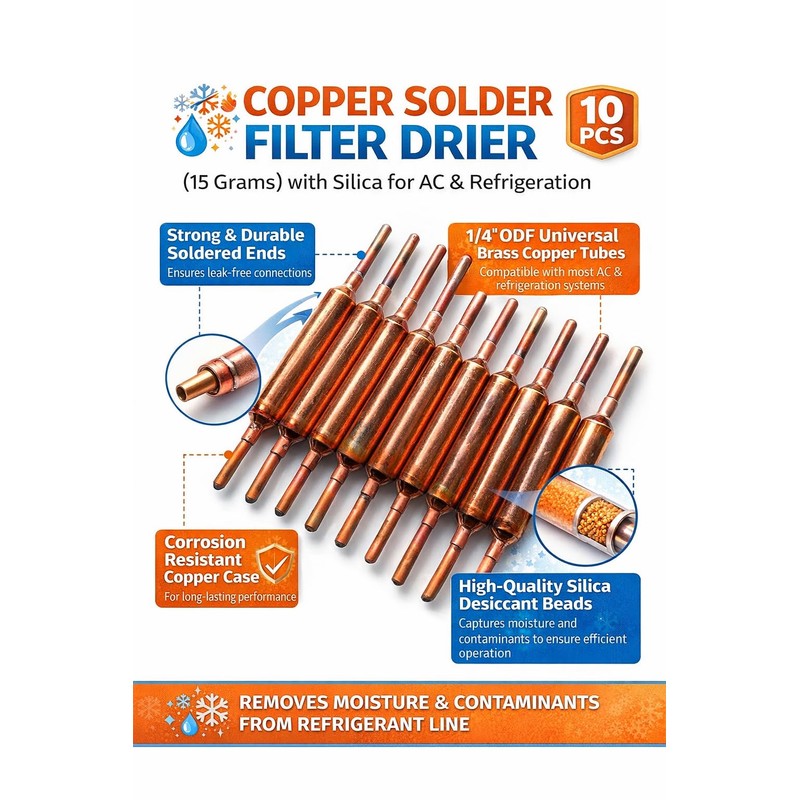 Copper Solder Filter Drier (15 Grams) with Silica for AC