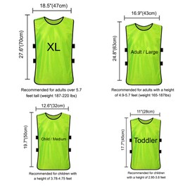 TopTie Scrimmage Training Vests Soccer Bibs Set of 6-Green-XL
