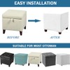 Daunkang Ottoman Cover Square Jacquard Ottoman Slipcover Storage Ottoman Protector