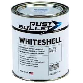 RUST BULLET WhiteShell - Gloss White - 1 Quart - UV Resistant Rust Preventive Coating, Corrosion Control & Long-Lasting Protection for Metal