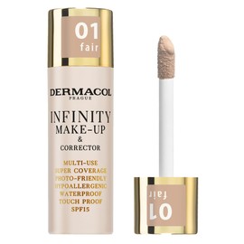 Dermacol Infinity make-up and corrector, Multi-use, Super coverage, Photo-friendly,Hypoallergenic,Waterproof, Touch proof, SPF 15, 01, Fair