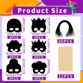 AUGSUN 30PCS Crafts，Colorful Rainbow Scratch Mask DIY Magic Scratch Off Cards Activity Project (Purim)