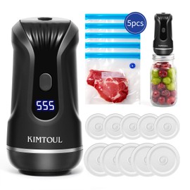 Electric Mason Jar Vacuum Sealer Kit, Handheld Vacuum Sealer for Reusable Bags, Wide Mouth and Regular Mouth Mason Jars, Multifunctional for Vacuuming and Inflating